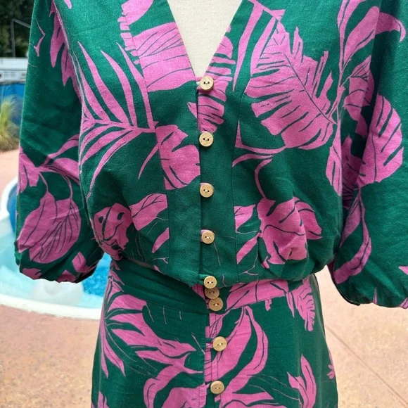 MAISON KITSUNE Green and Pink Fabric Detail - Picture 4 of 12